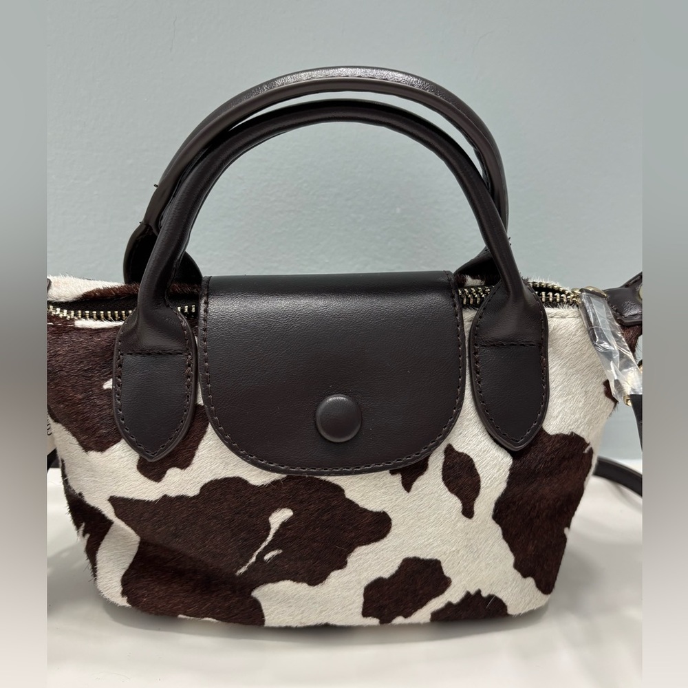 NWT House of Harlow 1960 genuine calf hair clutch with crossbody strap